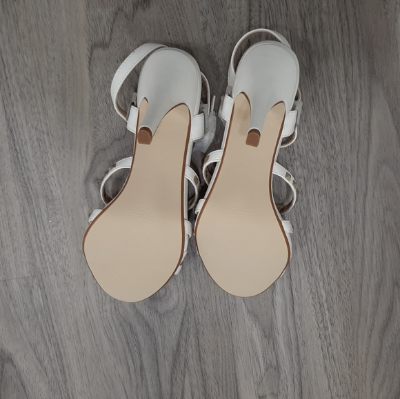 Ladies white  strappy studded stiletto sandal. Size 7. Brand new. - Picture 2 of 5